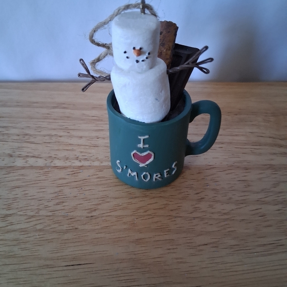 Green Mug with Snowman Smores Ornament - Picture 3 of 7